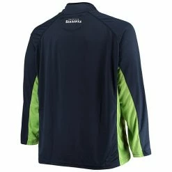 Men's Fanatics Branded College Navy/Neon Green Seattle Seahawks Big & Tall Polyester Quarter-Zip Raglan Jacket -Metaverse shop unnamed file 24555