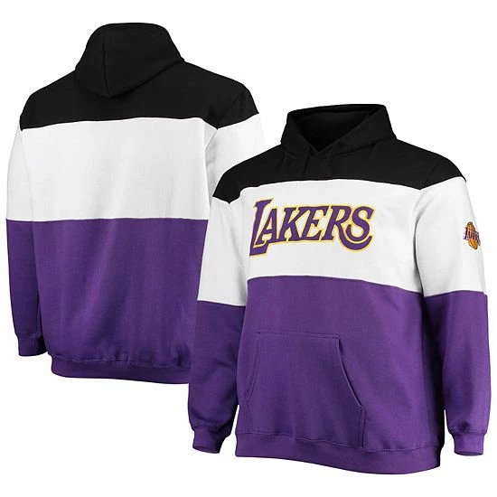 Men's Fanatics Branded Black/Purple Los Angeles Lakers Big & Tall Colorblock Wordmark Pullover Hoodie Men's Fanatics Branded Black/Purple Los Angeles Lakers Big & Tall Colorblock Wordmark Pullover Hoodie -Metaverse shop unnamed file 24558