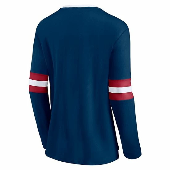Women's Fanatics Branded Navy Houston Texans Block Party Team Script Lace-Up Long Sleeve T-Shirt 5 Women's Fanatics Branded Navy Houston Texans Block Party Team Script Lace-Up Long Sleeve T-Shirt - Image 3