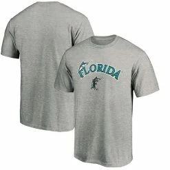 Men's Fanatics Branded Heathered Gray Florida Marlins Cooperstown Collection Team Wahconah T-Shirt -Metaverse shop unnamed file 24564