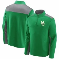 Men's Fanatics Branded Green Oregon Ducks School Logo Colorblock Quarter-Zip Jacket