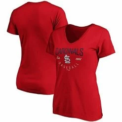 Women's Fanatics Branded Red St. Louis Cardinals Live For It V-Neck T-Shirt -Metaverse shop unnamed file 24642