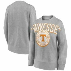 Women's Fanatics Branded Heathered Gray Tennessee Volunteers Jump Distribution Pullover Sweatshirt -Metaverse shop unnamed file 24654