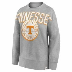 Women's Fanatics Branded Heathered Gray Tennessee Volunteers Jump Distribution Pullover Sweatshirt -Metaverse shop unnamed file 24655