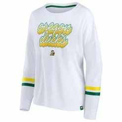 Women's Fanatics Branded White Oregon Ducks Retro Power Striped Long Sleeve T-Shirt -Metaverse shop unnamed file 24663