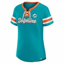 Women's Fanatics Branded Aqua Miami Dolphins Original State Lace-Up T-Shirt -Metaverse shop unnamed file 2469