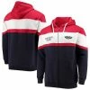 Men's Fanatics Branded Red/Navy New Orleans Pelicans Colorblock Wordmark Full-Zip Hoodie -Metaverse shop unnamed file 2471