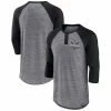 Men's Fanatics Branded Heathered Gray/Black Colorado Rockies Iconic Above Heat Speckled Raglan Henley 3/4 Sleeve T-Shirt -Metaverse shop unnamed file 24745