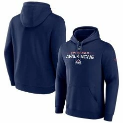 Men's Fanatics Branded Navy Colorado Avalanche Authentic Pro Core Collection Prime Team Pullover Hoodie