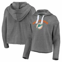 Women's Fanatics Branded Heathered Gray Miami Dolphins Historic Logo Sport Resort Vintage Arc Cropped Raw Edge Pullover Hoodie 3 Women's Fanatics Branded Heathered Gray Miami Dolphins Historic Logo Sport Resort Vintage Arc Cropped Raw Edge Pullover Hoodie -Metaverse shop unnamed file 24865