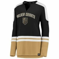 Women's Fanatics Branded Black/Gold Vegas Golden Knights Iconic Slapshot Long Sleeve Notch Neck T-Shirt 4 Women's Fanatics Branded Black/Gold Vegas Golden Knights Iconic Slapshot Long Sleeve Notch Neck T-Shirt -Metaverse shop unnamed file 24943