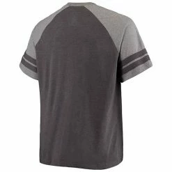 Men's Fanatics Branded Black/Heathered Gray Las Vegas Raiders Big & Tall Two-Stripe Tri-Blend Raglan T-Shirt -Metaverse shop unnamed file 24973