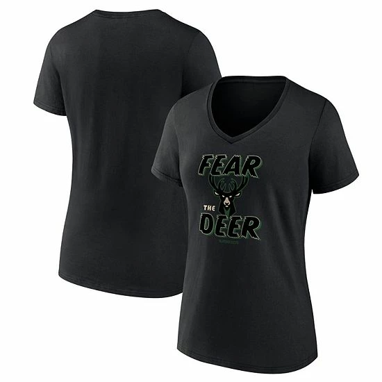 Women's Fanatics Branded Black Milwaukee Bucks Hometown Collection T-Shirt 4 Women's Fanatics Branded Black Milwaukee Bucks Hometown Collection T-Shirt - Image 2