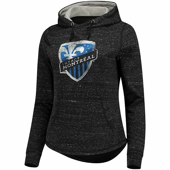 Women's Fanatics Branded Black Montreal Impact Distressed Team Speckled Fleece Pullover Hoodie - Image 3
