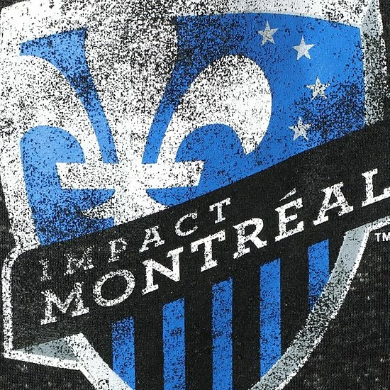 Women's Fanatics Branded Black Montreal Impact Distressed Team Speckled Fleece Pullover Hoodie - Image 5