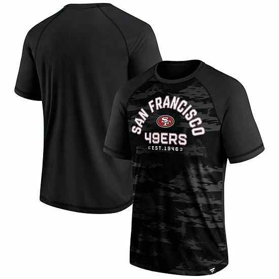 Men's Fanatics Branded San Francisco 49ers Blackout Hail Mary Raglan T-Shirt 3 Men's Fanatics Branded San Francisco 49ers Blackout Hail Mary Raglan T-Shirt