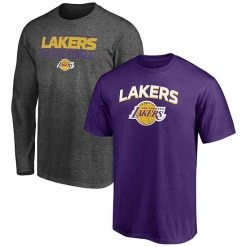 Men's Fanatics Branded Purple/Heathered Charcoal Los Angeles Lakers T-Shirt Combo Set -Metaverse shop unnamed file 250