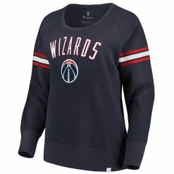 Women's Fanatics Branded Navy Washington Wizards Team Arch Raglan Fleece Sweater -Metaverse shop unnamed file 25018