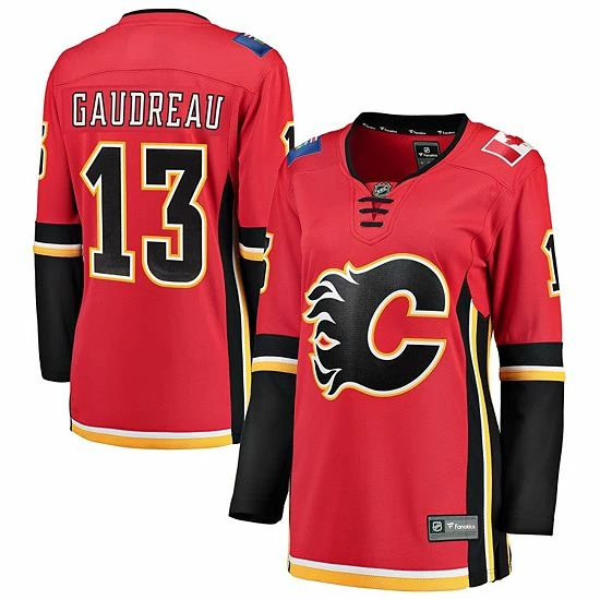 Women's Fanatics Branded Johnny Gaudreau Red Home Breakaway Player Jersey 3 Women's Fanatics Branded Johnny Gaudreau Red Home Breakaway Player Jersey