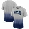 Men's Fanatics Branded Heathered Gray/Navy Memphis Grizzlies Board Crasher Dip-Dye T-Shirt