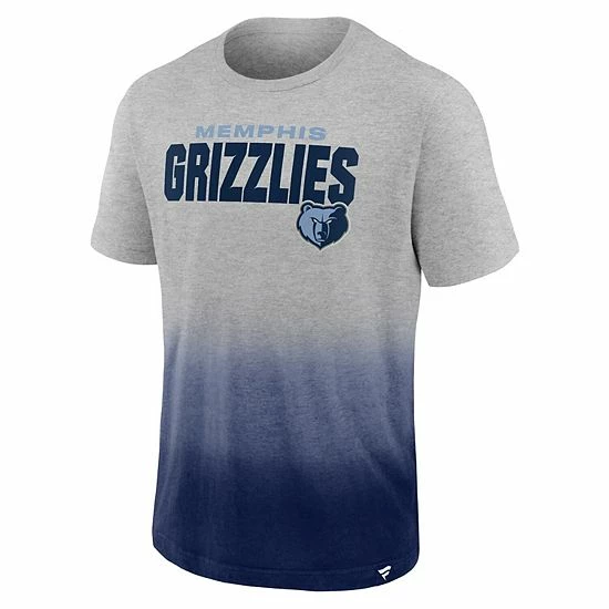 Men's Fanatics Branded Heathered Gray/Navy Memphis Grizzlies Board Crasher Dip-Dye T-Shirt 5 Men's Fanatics Branded Heathered Gray/Navy Memphis Grizzlies Board Crasher Dip-Dye T-Shirt - Image 3