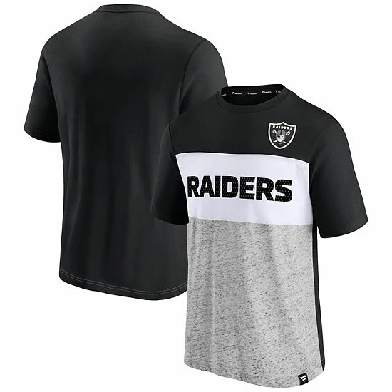 Men's Fanatics Branded Black/Heathered Gray Las Vegas Raiders Colorblock T-Shirt Men's Fanatics Branded Black/Heathered Gray Las Vegas Raiders Colorblock T-Shirt -Metaverse shop unnamed file 25083