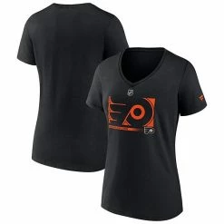 Alternative view of Women's Fanatics Branded Black Philadelphia Flyers Authentic Pro Core Collection Secondary Logo V-Neck T-Shirt