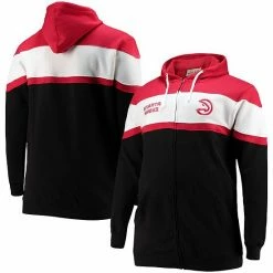 Men's Fanatics Branded Red/Black Atlanta Hawks Big & Tall Colorblock Wordmark Tripod Full-Zip Hoodie -Metaverse shop unnamed file 25141