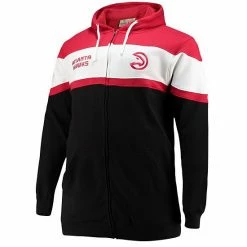 Men's Fanatics Branded Red/Black Atlanta Hawks Big & Tall Colorblock Wordmark Tripod Full-Zip Hoodie -Metaverse shop unnamed file 25142