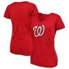 Women's Fanatics Branded Heathered Red Washington Nationals Core Weathered Tri-Blend V-Neck T-Shirt -Metaverse shop unnamed file 25145