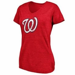 Women's Fanatics Branded Heathered Red Washington Nationals Core Weathered Tri-Blend V-Neck T-Shirt 4 Women's Fanatics Branded Heathered Red Washington Nationals Core Weathered Tri-Blend V-Neck T-Shirt -Metaverse shop unnamed file 25147