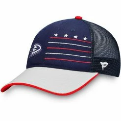 Men's Fanatics Branded Navy/White Anaheim Ducks Waving Flag Trucker Snapback Hat