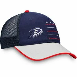 Men's Fanatics Branded Navy/White Anaheim Ducks Waving Flag Trucker Snapback Hat -Metaverse shop unnamed file 25152