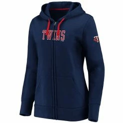 Women's Fanatics Branded Navy Minnesota Twins Primary Logo Team Block Full-Zip Hoodie -Metaverse shop unnamed file 25191