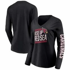 Women's Fanatics Branded Black Arizona Cardinals Hometown Collection V-Neck Long Sleeve T-Shirt