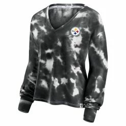 Women's Fanatics Branded White/Black Pittsburgh Steelers Sport Resort Tie-Dye V-Neck Long Sleeve T-Shirt 4 Women's Fanatics Branded White/Black Pittsburgh Steelers Sport Resort Tie-Dye V-Neck Long Sleeve T-Shirt -Metaverse shop unnamed file 25446