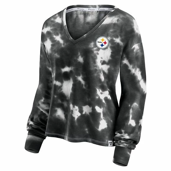 Women's Fanatics Branded White/Black Pittsburgh Steelers Sport Resort Tie-Dye V-Neck Long Sleeve T-Shirt Women's Fanatics Branded White/Black Pittsburgh Steelers Sport Resort Tie-Dye V-Neck Long Sleeve T-Shirt -Metaverse shop unnamed file 25446