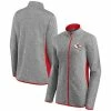 Women's Fanatics Branded Heathered Gray/Red Kansas City Chiefs Block Party Primary Logo Full-Zip Jacket