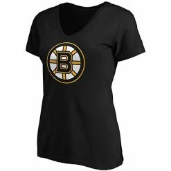 Women's Fanatics Branded Black Boston Bruins Primary Logo V-Neck T-Shirt -Metaverse shop unnamed file 2547