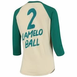 Women's Fanatics Branded LaMelo Ball Cream Charlotte Hornets NBA 3/4-Sleeve Raglan T-Shirt -Metaverse shop unnamed file 25507