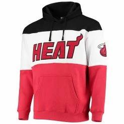 Men's Fanatics Branded Black/Red Miami Heat Colorblock Wordmark Pullover Hoodie -Metaverse shop unnamed file 25519