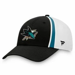 Men's Fanatics Branded Black/White San Jose Sharks Prep Squad Flex Hat