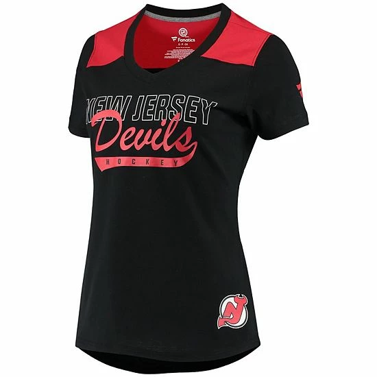 Women's Fanatics Branded Black New Jersey Devils Iconic V-Neck T-Shirt 5 Women's Fanatics Branded Black New Jersey Devils Iconic V-Neck T-Shirt - Image 3