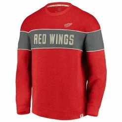 Men's Fanatics Branded Heathered Red Detroit Red Wings Varsity Reserve Sweatshirt -Metaverse shop unnamed file 25570