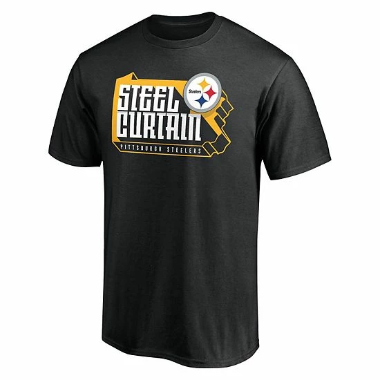 Men's Fanatics Branded Black Pittsburgh Steelers Hometown Steel Curtain T-Shirt 5 Men's Fanatics Branded Black Pittsburgh Steelers Hometown Steel Curtain T-Shirt - Image 3