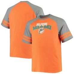 Men's Fanatics Branded Orange/Heathered Gray Miami Dolphins Big & Tall Throwback 2-Stripe Raglan T-Shirt 7 Men's Fanatics Branded Orange/Heathered Gray Miami Dolphins Big & Tall Throwback 2-Stripe Raglan T-Shirt -Metaverse shop unnamed file 25584