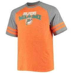 Men's Fanatics Branded Orange/Heathered Gray Miami Dolphins Big & Tall Throwback 2-Stripe Raglan T-Shirt 8 Men's Fanatics Branded Orange/Heathered Gray Miami Dolphins Big & Tall Throwback 2-Stripe Raglan T-Shirt -Metaverse shop unnamed file 25585