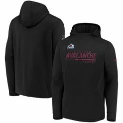 Men's Fanatics Branded Black Colorado Avalanche Authentic Pro Locker Room Pullover Hoodie