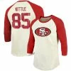 Men's Fanatics Branded George Kittle Cream/Scarlet San Francisco 49ers Vintage Player Name & Number Raglan 3/4-Sleeve T-Shirt 2 Men's Fanatics Branded George Kittle Cream/Scarlet San Francisco 49ers Vintage Player Name & Number Raglan 3/4-Sleeve T-Shirt -Metaverse shop unnamed file 25627