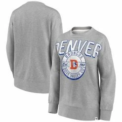 Women's Fanatics Branded Heathered Gray Denver Broncos Jump Distribution Tri-Blend Pullover Sweatshirt -Metaverse shop unnamed file 25636